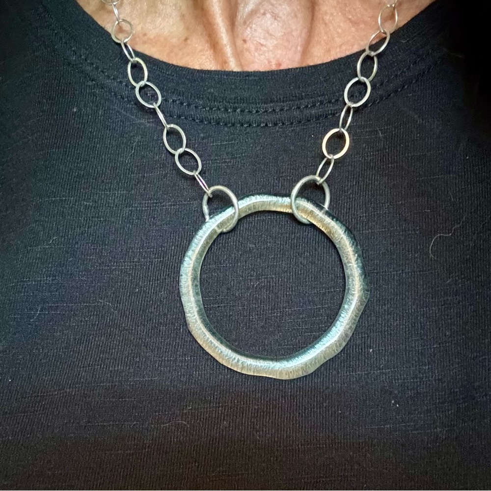 Sterling Silver Upcycled Glass Necklace Handmade